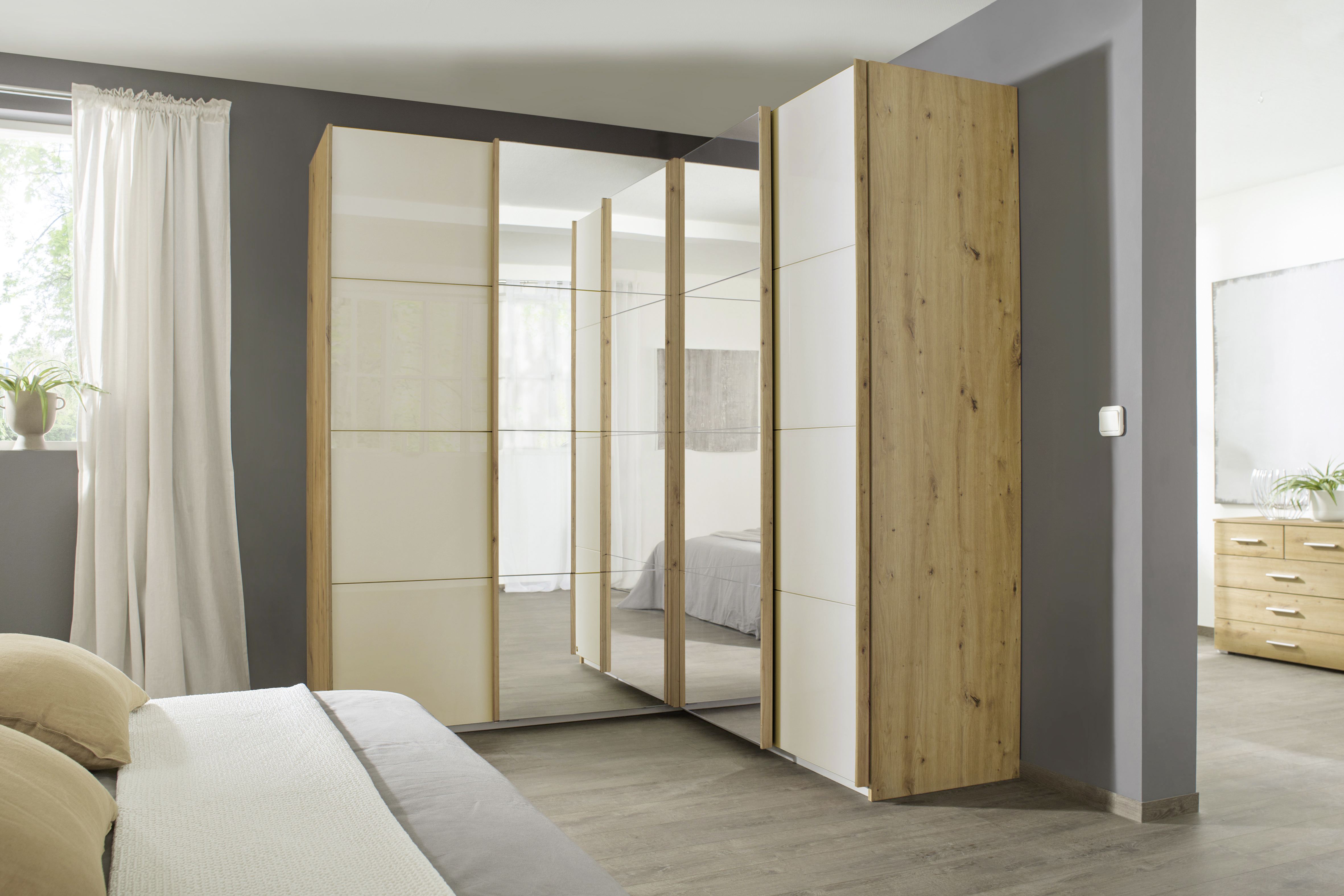 Schwebetürenschrank -Orange Z-